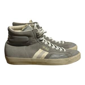 Polo Ralph Lauren Court Mid Gray Suede Sneakers Size 14 Streetwear Casual